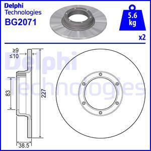 Delphi BG2071 - Гальмівний диск autocars.com.ua