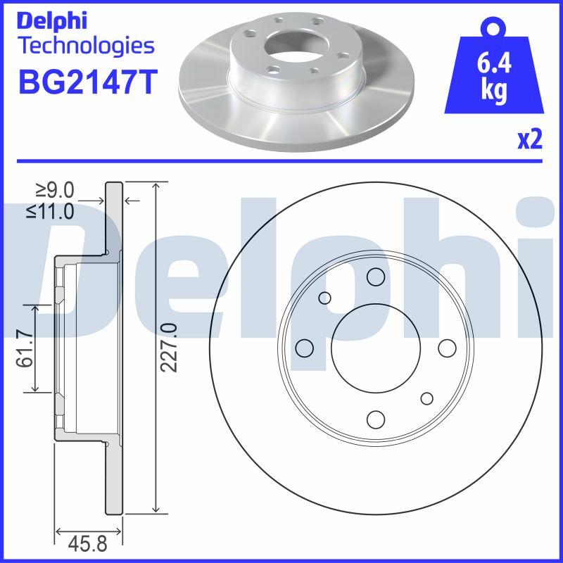 Delphi BG2147T - Тормозной диск avtokuzovplus.com.ua