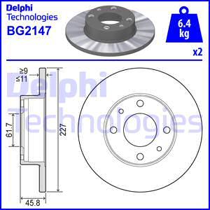 Delphi BG2147 - Тормозной диск avtokuzovplus.com.ua