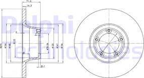 Delphi BG2157 - Гальмівний диск autocars.com.ua