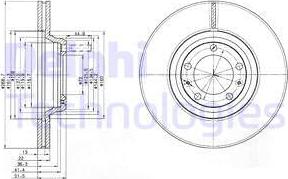 Delphi BG2199 - Гальмівний диск autocars.com.ua