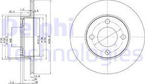 Delphi BG2215 - Тормозной диск avtokuzovplus.com.ua