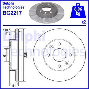Delphi BG2217 - Тормозной диск autodnr.net
