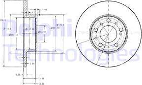 Delphi BG2257 - Тормозной диск avtokuzovplus.com.ua