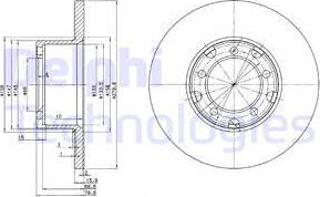 Delphi BG2265 - Гальмівний диск autocars.com.ua