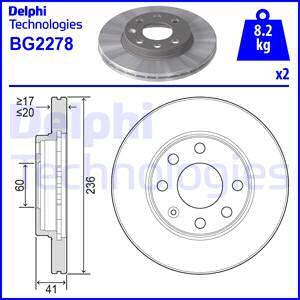 Delphi BG2278 - Тормозной диск avtokuzovplus.com.ua