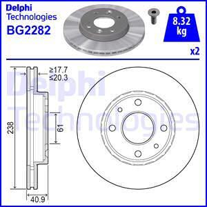 Delphi BG2282 - Тормозной диск autodnr.net