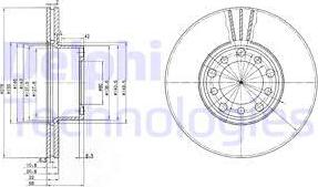 Delphi BG2306 - Тормозной диск avtokuzovplus.com.ua