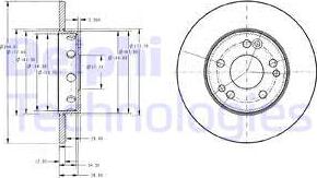 Delphi BG2314 - Гальмівний диск autocars.com.ua