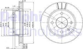 Delphi BG2367 - Тормозной диск avtokuzovplus.com.ua