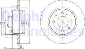 Delphi BG2379 - Гальмівний диск autocars.com.ua