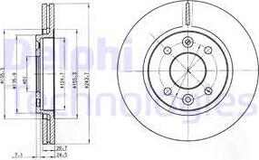 Delphi BG2403 - Тормозной диск avtokuzovplus.com.ua