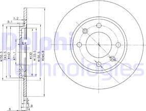 Delphi BG2445 - Тормозной диск avtokuzovplus.com.ua