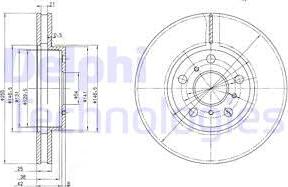 Delphi BG2450 - Гальмівний диск autocars.com.ua