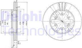 Delphi BG2457 - Тормозной диск avtokuzovplus.com.ua