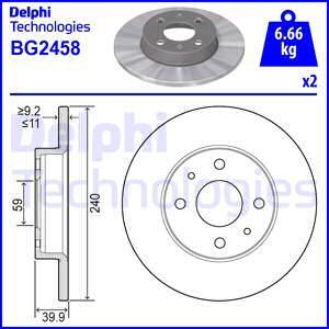 Delphi BG2458 - Тормозной диск avtokuzovplus.com.ua