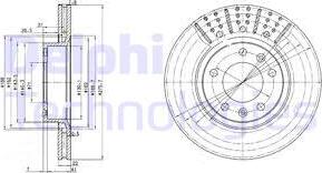 Delphi BG2460 - Гальмівний диск autocars.com.ua