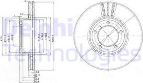 Delphi BG2507 - Тормозной диск avtokuzovplus.com.ua