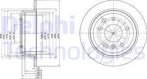 Delphi BG2515 - Гальмівний диск autocars.com.ua