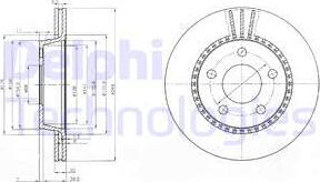 Delphi BG2519 - Тормозной диск avtokuzovplus.com.ua