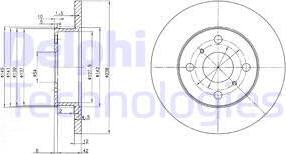 Delphi BG2597 - Тормозной диск avtokuzovplus.com.ua