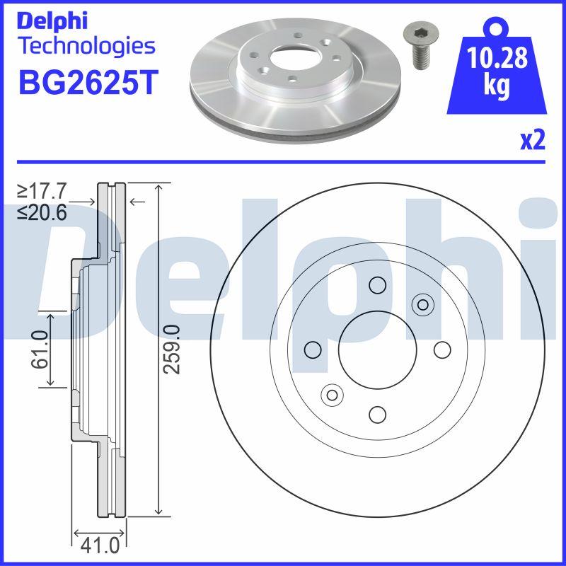 Delphi BG2625T - Тормозной диск avtokuzovplus.com.ua