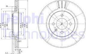 Delphi BG2712 - Тормозной диск avtokuzovplus.com.ua