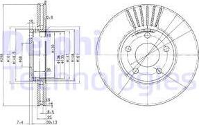 Delphi BG2745C-18B1 - Гальмівний диск autocars.com.ua