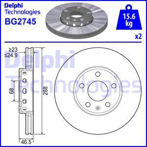 Delphi BG2745 - Тормозной диск avtokuzovplus.com.ua