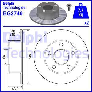 Delphi BG2746 - Тормозной диск autodnr.net