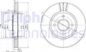 Delphi BG2757 - Гальмівний диск autocars.com.ua