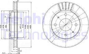 Delphi BG2763 - Тормозной диск avtokuzovplus.com.ua