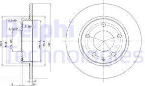 Delphi BG2806 - Тормозной диск avtokuzovplus.com.ua