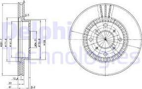 Delphi BG2815 - Тормозной диск avtokuzovplus.com.ua