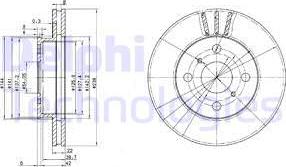 Delphi BG2835 - Гальмівний диск autocars.com.ua