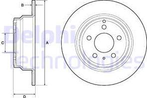 Delphi BG2842 - Гальмівний диск autocars.com.ua