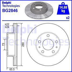 Delphi BG2846 - Тормозной диск avtokuzovplus.com.ua