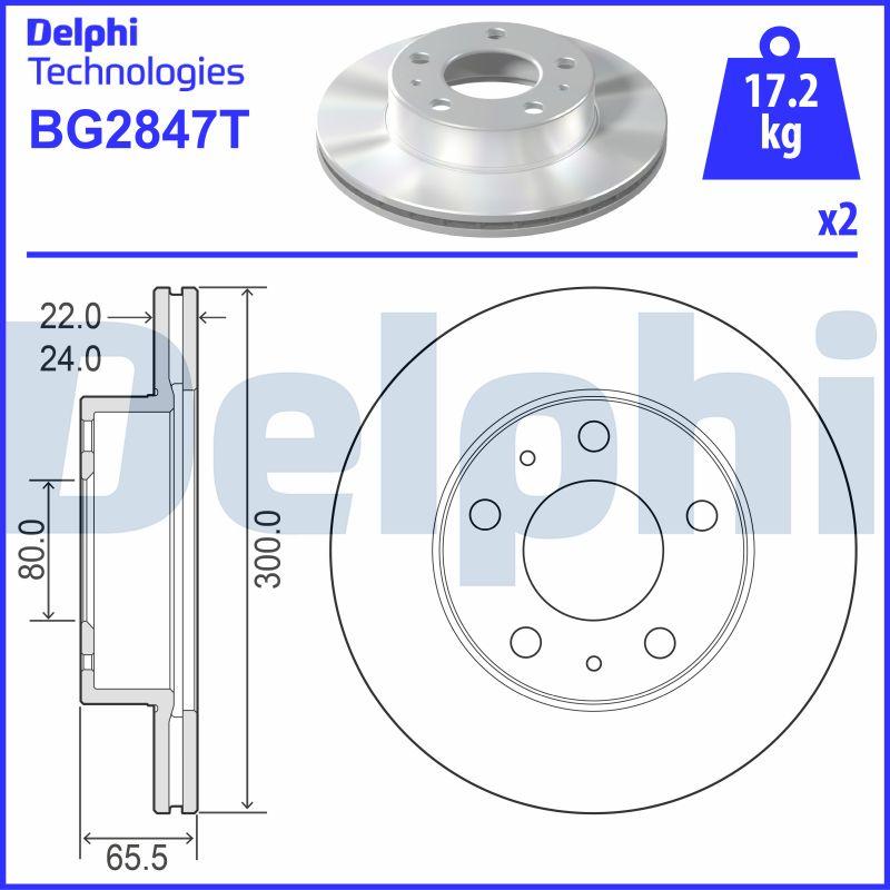 Delphi BG2847T - Тормозной диск avtokuzovplus.com.ua