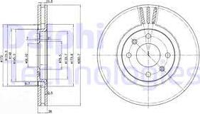 Delphi BG2872 - Гальмівний диск autocars.com.ua