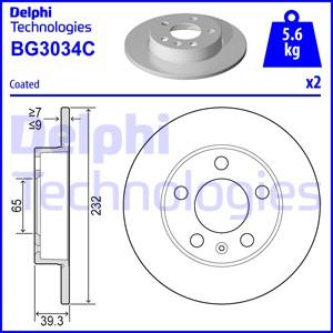 Delphi BG3034C-18B1 - Тормозной диск avtokuzovplus.com.ua