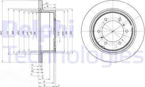 Delphi BG3105 - Гальмівний диск autocars.com.ua