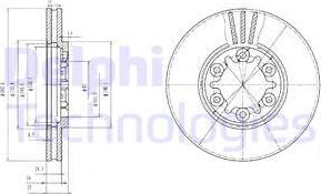 Delphi BG3132 - Гальмівний диск autocars.com.ua