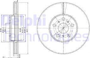 Delphi BG3168 - Гальмівний диск autocars.com.ua