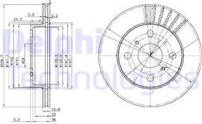 Delphi BG3173 - Гальмівний диск autocars.com.ua