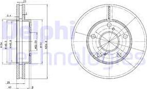 Delphi BG3177 - Гальмівний диск autocars.com.ua