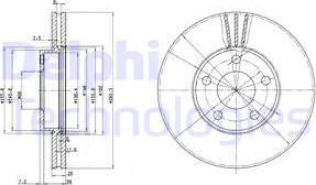 Delphi BG3199 - Гальмівний диск autocars.com.ua