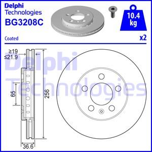 Delphi BG3208C-18B1 - Гальмівний диск autocars.com.ua