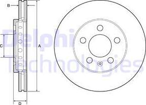 Delphi BG3208 - Гальмівний диск autocars.com.ua