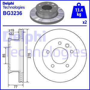 Delphi BG3236 - Тормозной диск autodnr.net