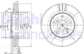 Delphi BG3266 - Гальмівний диск autocars.com.ua